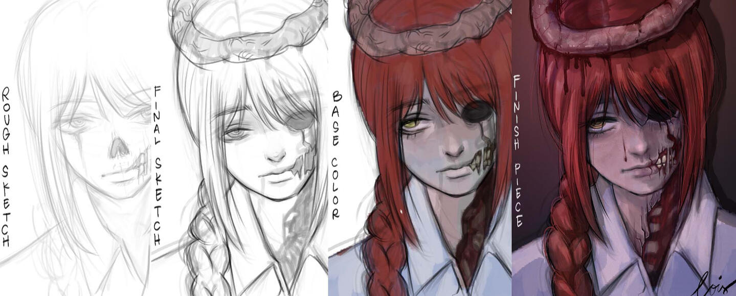 an illustration of a smiling child facing a broken mirror---facing his other side